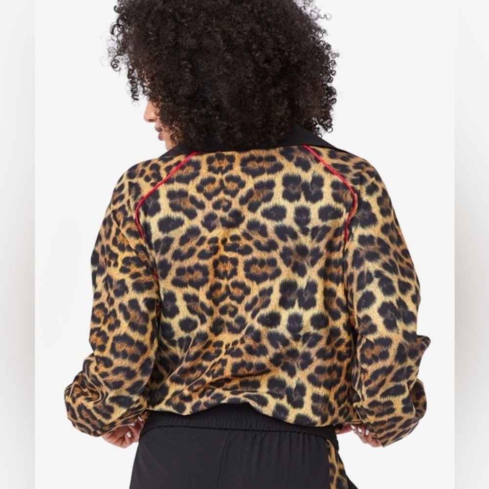 Terez Size Xs Leopard Print Colorblock Zip Up Moc… - image 3